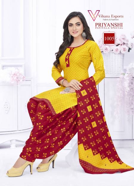 Vihana Priyanshi Patiyala Printed Cotton Dress Material
